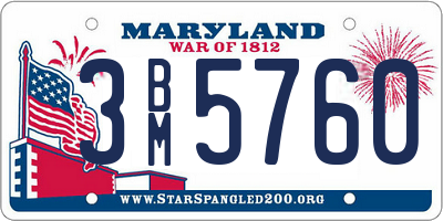 MD license plate 3BM5760