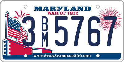 MD license plate 3BM5767