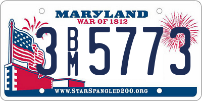 MD license plate 3BM5773