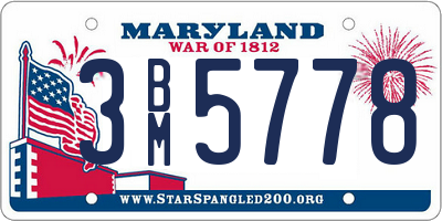 MD license plate 3BM5778