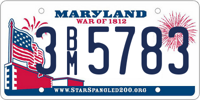MD license plate 3BM5783