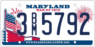 MD license plate 3BM5792