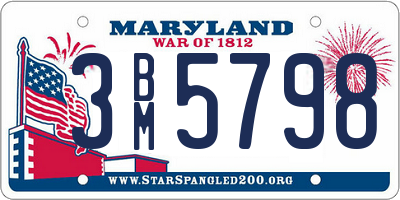 MD license plate 3BM5798