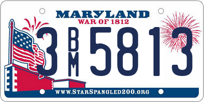 MD license plate 3BM5813