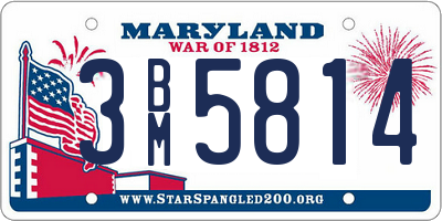 MD license plate 3BM5814