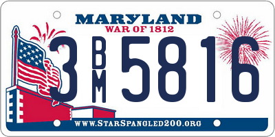 MD license plate 3BM5816
