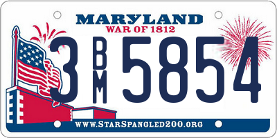 MD license plate 3BM5854