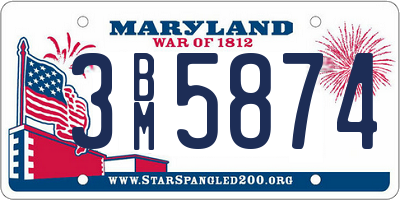 MD license plate 3BM5874