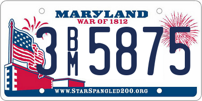 MD license plate 3BM5875