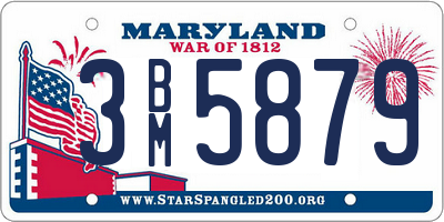 MD license plate 3BM5879