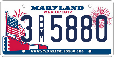 MD license plate 3BM5880