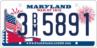 MD license plate 3BM5891