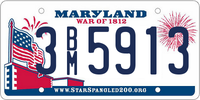 MD license plate 3BM5913