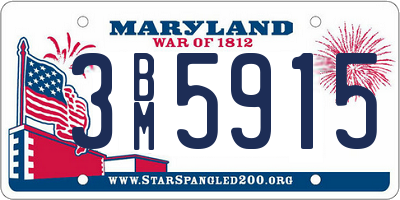 MD license plate 3BM5915
