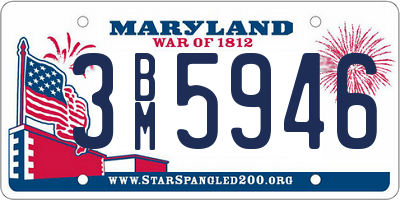 MD license plate 3BM5946