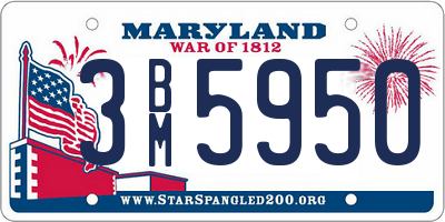 MD license plate 3BM5950