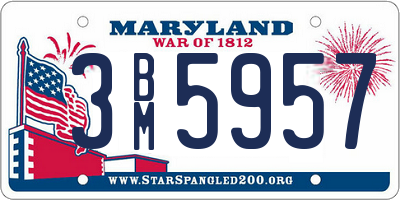 MD license plate 3BM5957