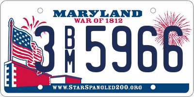 MD license plate 3BM5966