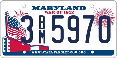 MD license plate 3BM5970