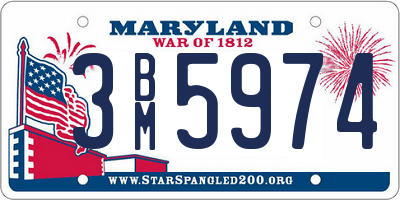 MD license plate 3BM5974