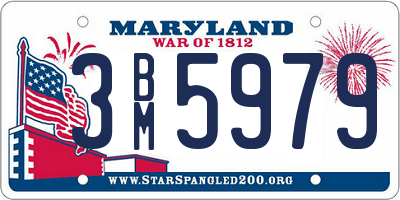 MD license plate 3BM5979