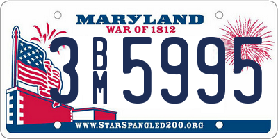 MD license plate 3BM5995