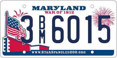 MD license plate 3BM6015
