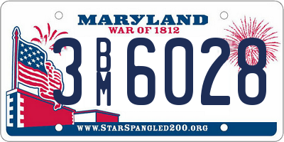 MD license plate 3BM6028