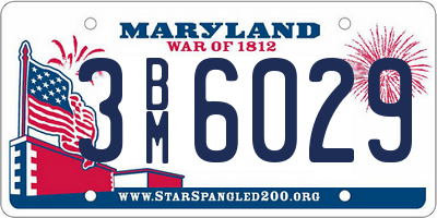 MD license plate 3BM6029