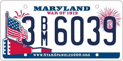 MD license plate 3BM6039