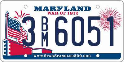 MD license plate 3BM6051