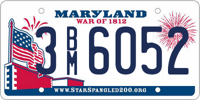 MD license plate 3BM6052
