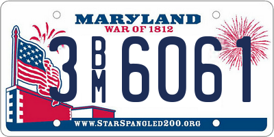 MD license plate 3BM6061