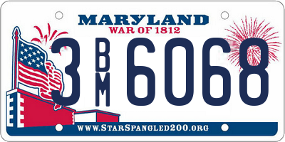 MD license plate 3BM6068