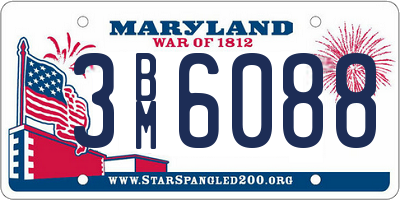 MD license plate 3BM6088