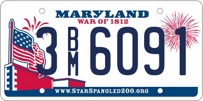 MD license plate 3BM6091