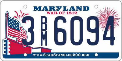 MD license plate 3BM6094