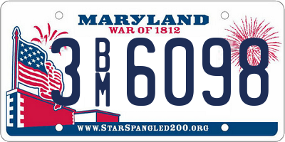 MD license plate 3BM6098
