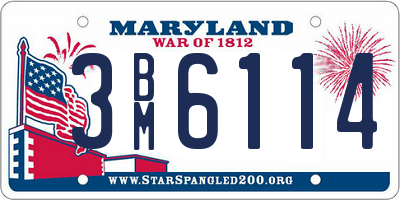 MD license plate 3BM6114