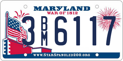 MD license plate 3BM6117