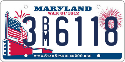 MD license plate 3BM6118