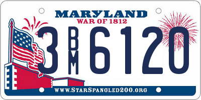 MD license plate 3BM6120