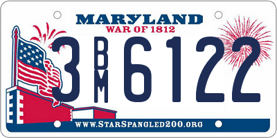 MD license plate 3BM6122