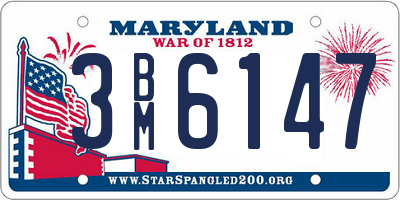 MD license plate 3BM6147