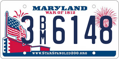 MD license plate 3BM6148