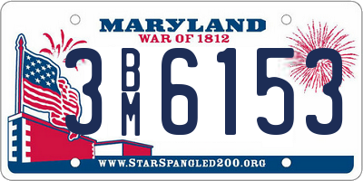 MD license plate 3BM6153