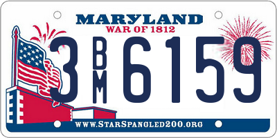 MD license plate 3BM6159