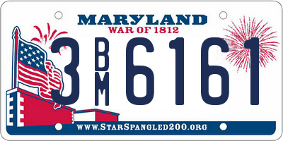 MD license plate 3BM6161