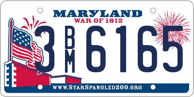 MD license plate 3BM6165