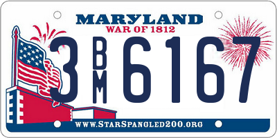 MD license plate 3BM6167